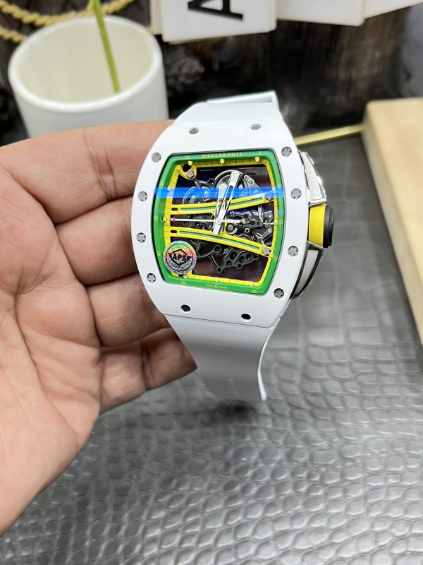リシャールミル　レプリカ（APSファクトリー）RM061　ホワイトセラミック　グリーン/イエロー　スーパーコピー最高峰