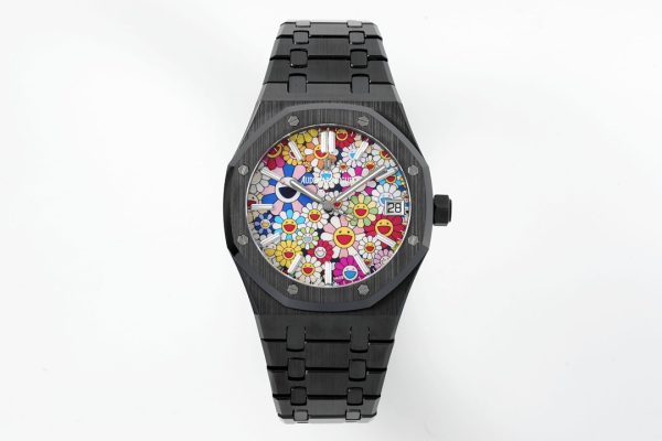 オーデマピゲ　レプリカ（APSファクトリー）ロイヤルオーク15500ブラックセラミック　村上隆 花柄ダイヤル　スーパーコピー最高峰