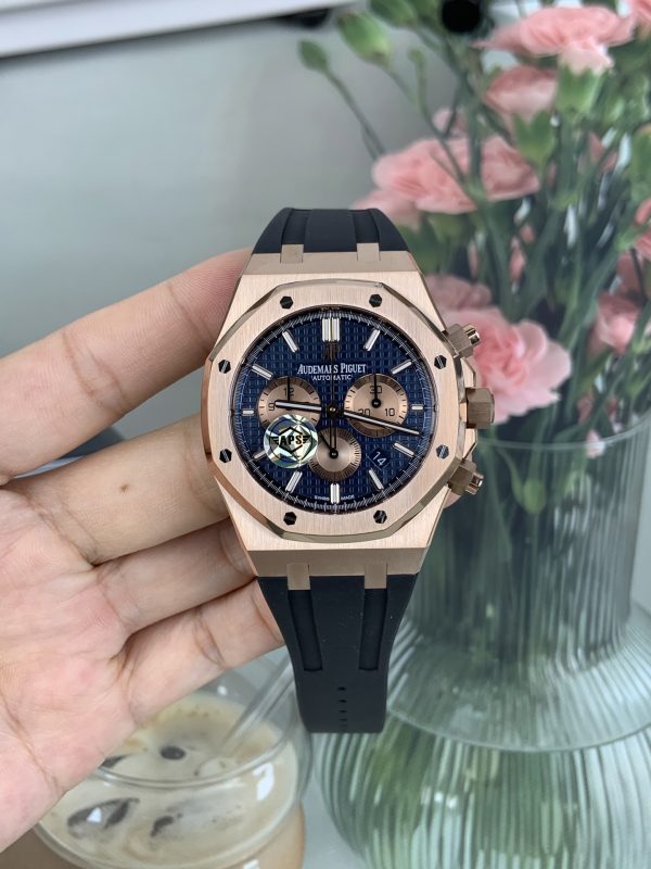 オーデマピゲ　レプリカ（APSファクトリー）ロイヤルオーク26331ST　ブルー文字盤　ローズゴールドケース　ラバーベルト　スーパーコピー最高峰